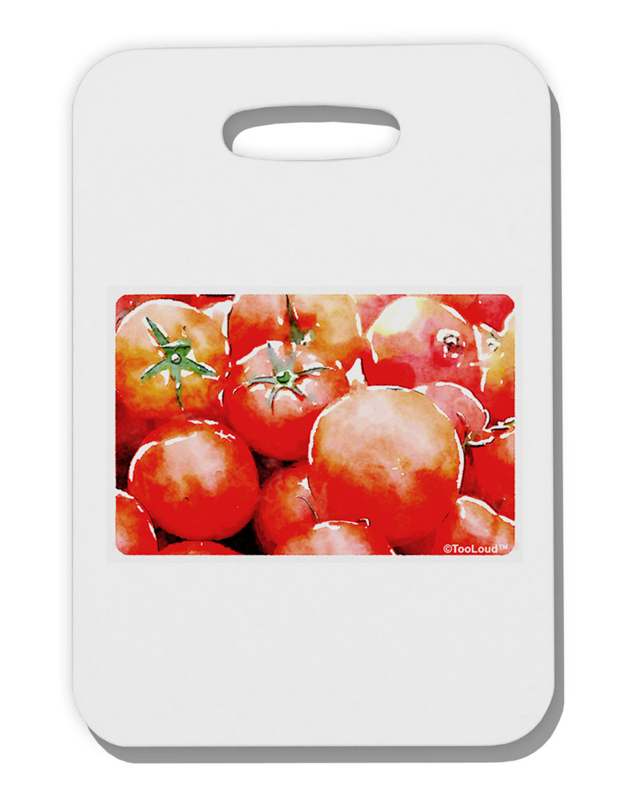 Watercolor Tomatoes Thick Plastic Luggage Tag-Luggage Tag-TooLoud-White-One Size-Davson Sales