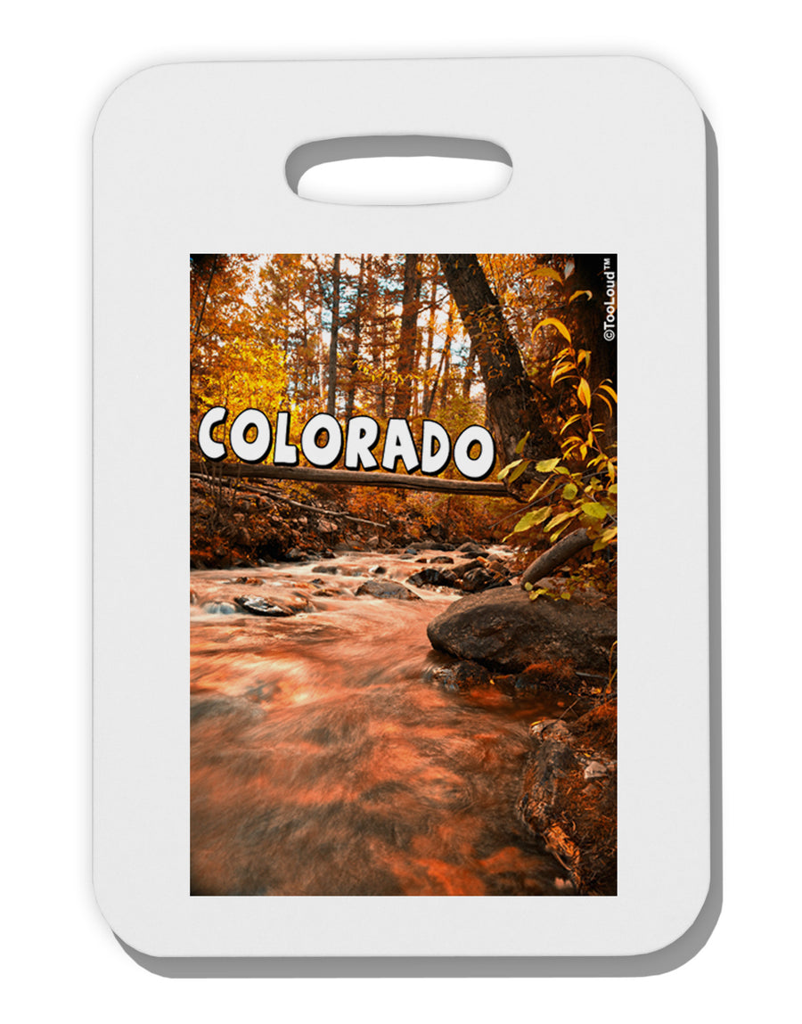 Mt Shavano Colorado Text Thick Plastic Luggage Tag-Luggage Tag-TooLoud-White-One Size-Davson Sales