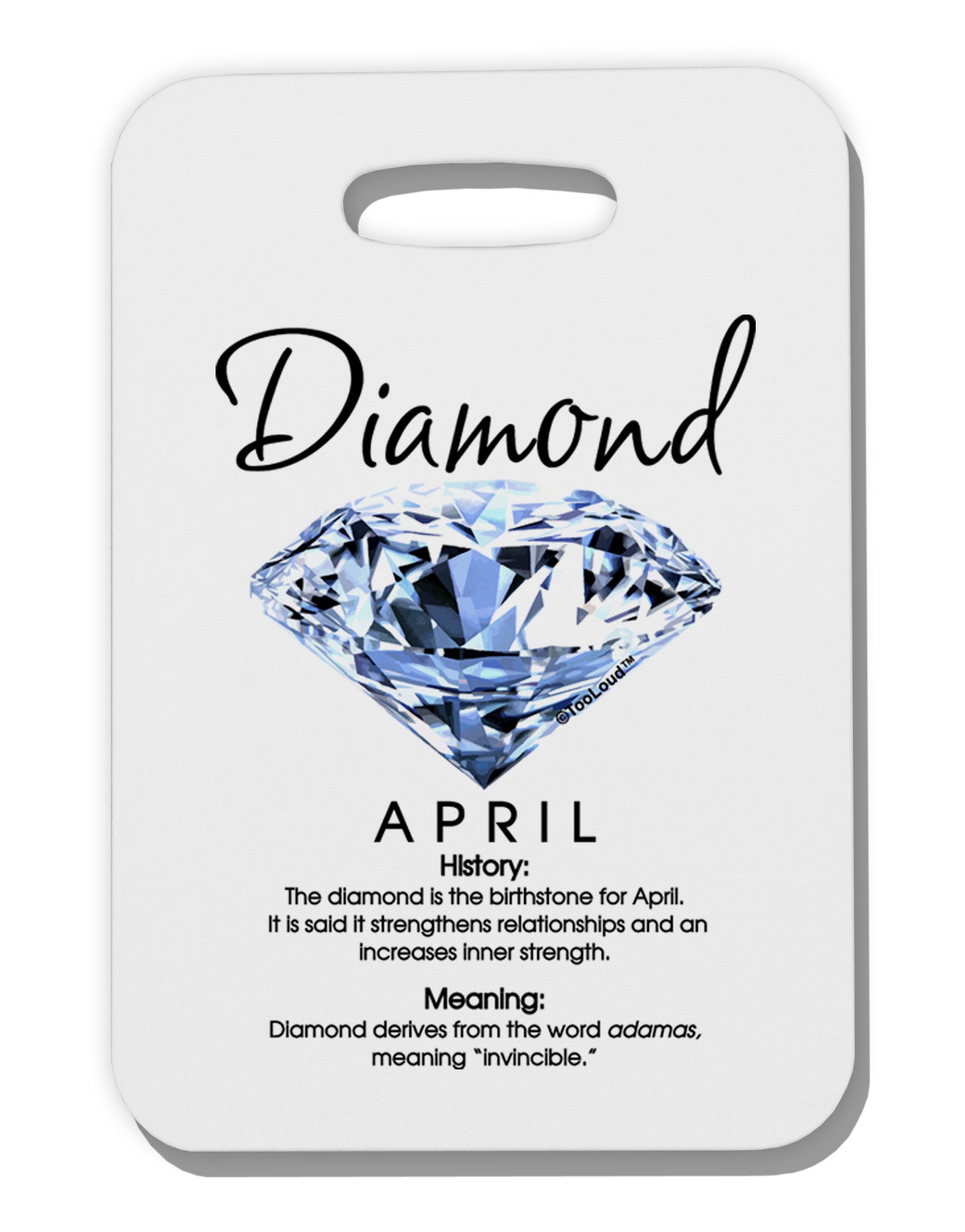 Birthstone Diamond Thick Plastic Luggage Tag-Luggage Tag-TooLoud-One Size-Davson Sales