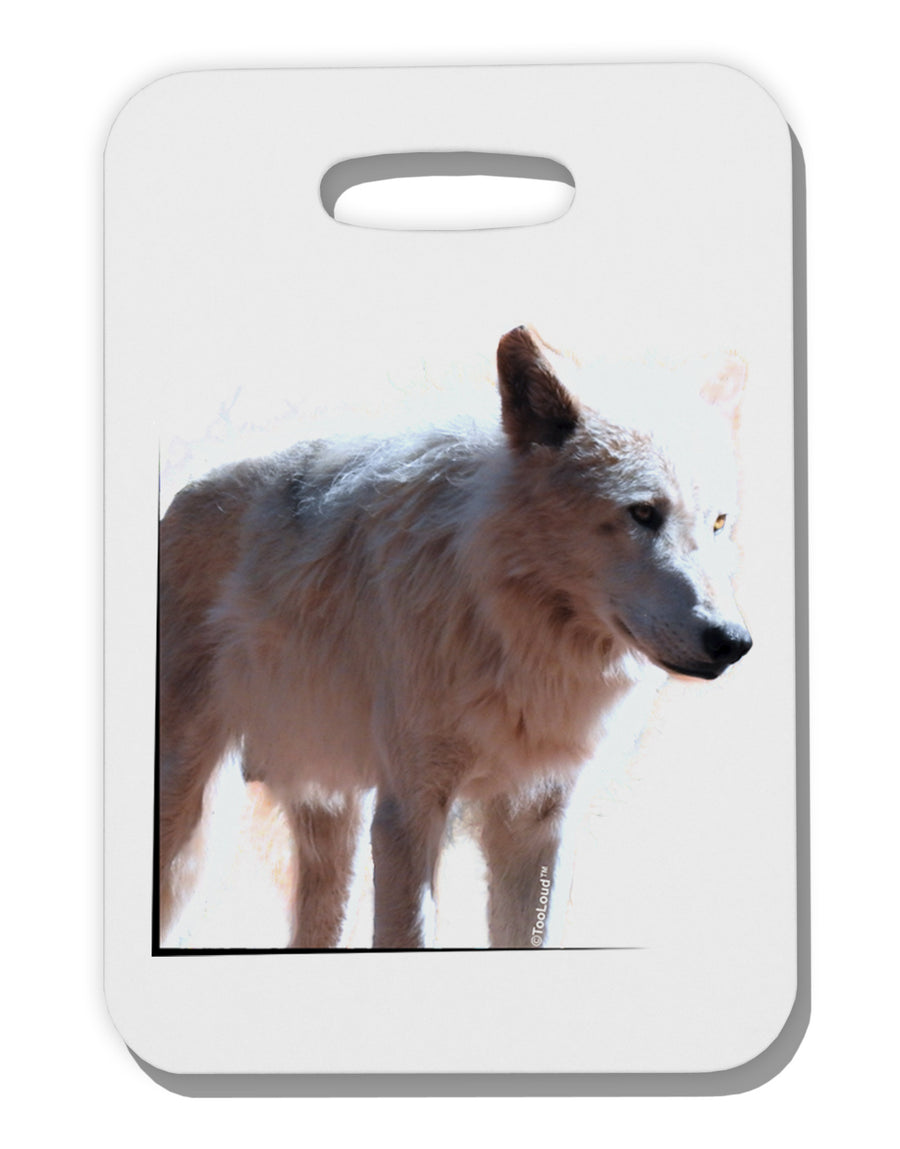 Magnificent Full White Wolf Thick Plastic Luggage Tag-Luggage Tag-TooLoud-White-One Size-Davson Sales