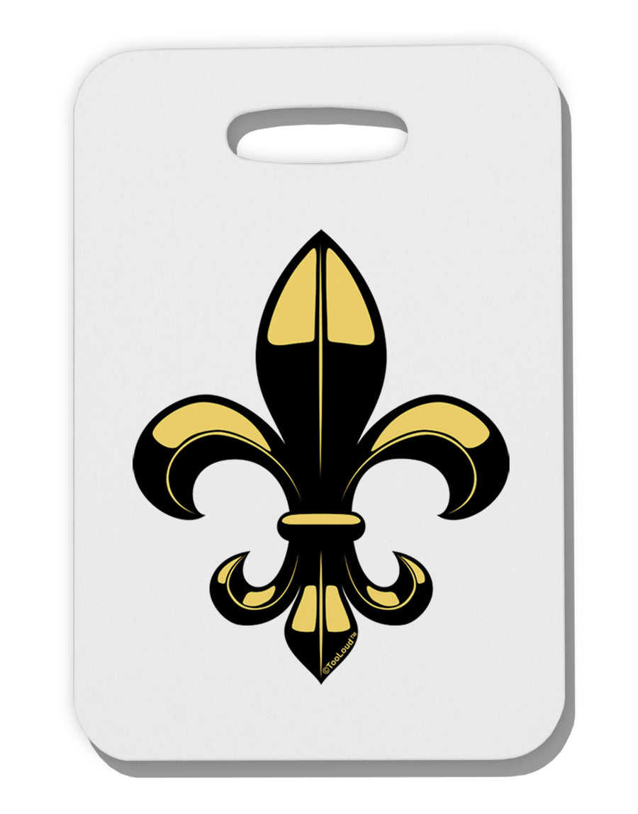 Golden Fleur de Lis Thick Plastic Luggage Tag-Luggage Tag-TooLoud-White-One Size-Davson Sales