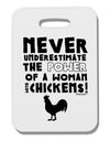 A Woman With Chickens Thick Plastic Luggage Tag-Luggage Tag-TooLoud-White-One Size-Davson Sales