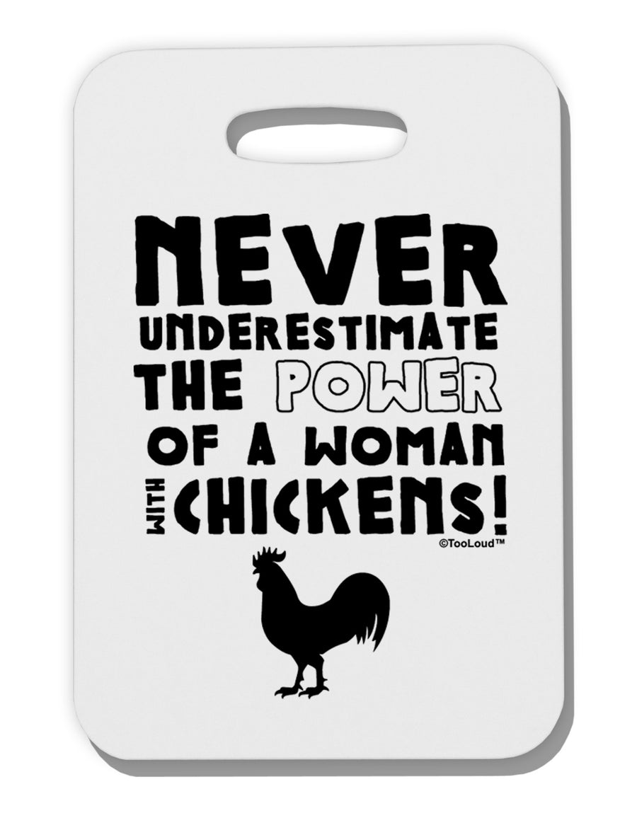 A Woman With Chickens Thick Plastic Luggage Tag-Luggage Tag-TooLoud-White-One Size-Davson Sales
