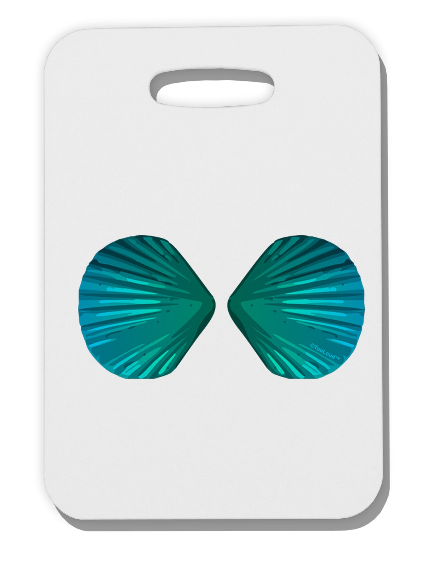 Mermaid Shell Bra Blue Plus Size Dark Apron by TooLoud-Bib Apron-TooLoud-White-2.74"x4"x2mm-Davson Sales