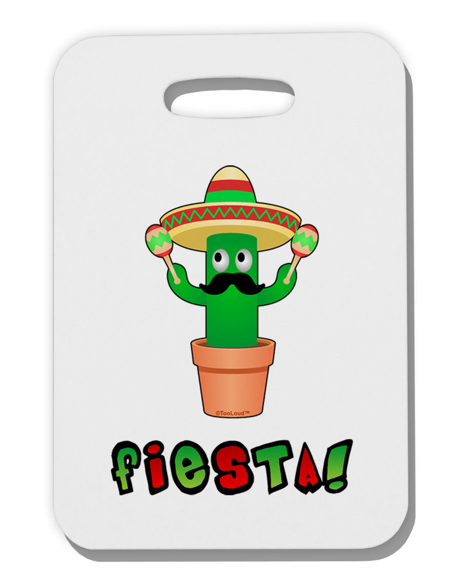 Fiesta Cactus Text Thick Plastic Luggage Tag-Luggage Tag-TooLoud-White-One Size-Davson Sales