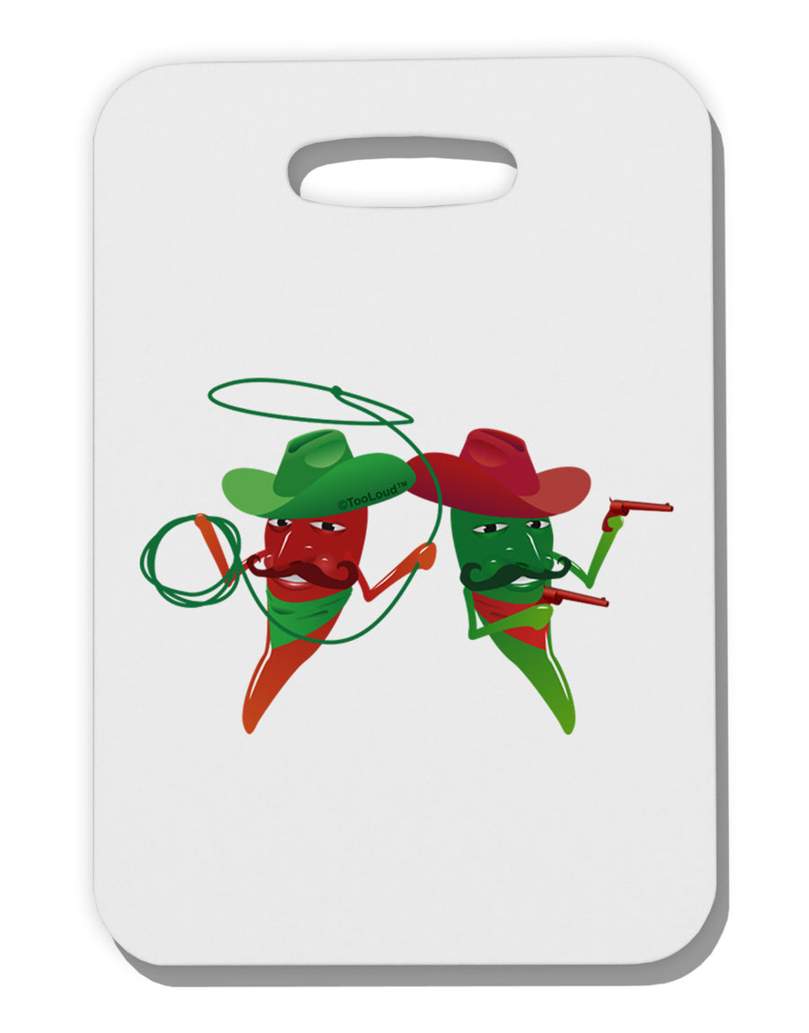 Cowboy Chili Peppers Thick Plastic Luggage Tag-Luggage Tag-TooLoud-White-One Size-Davson Sales