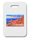 Colorado Mtn Sunset Soaked WaterColor Thick Plastic Luggage Tag-Luggage Tag-TooLoud-White-One Size-Davson Sales