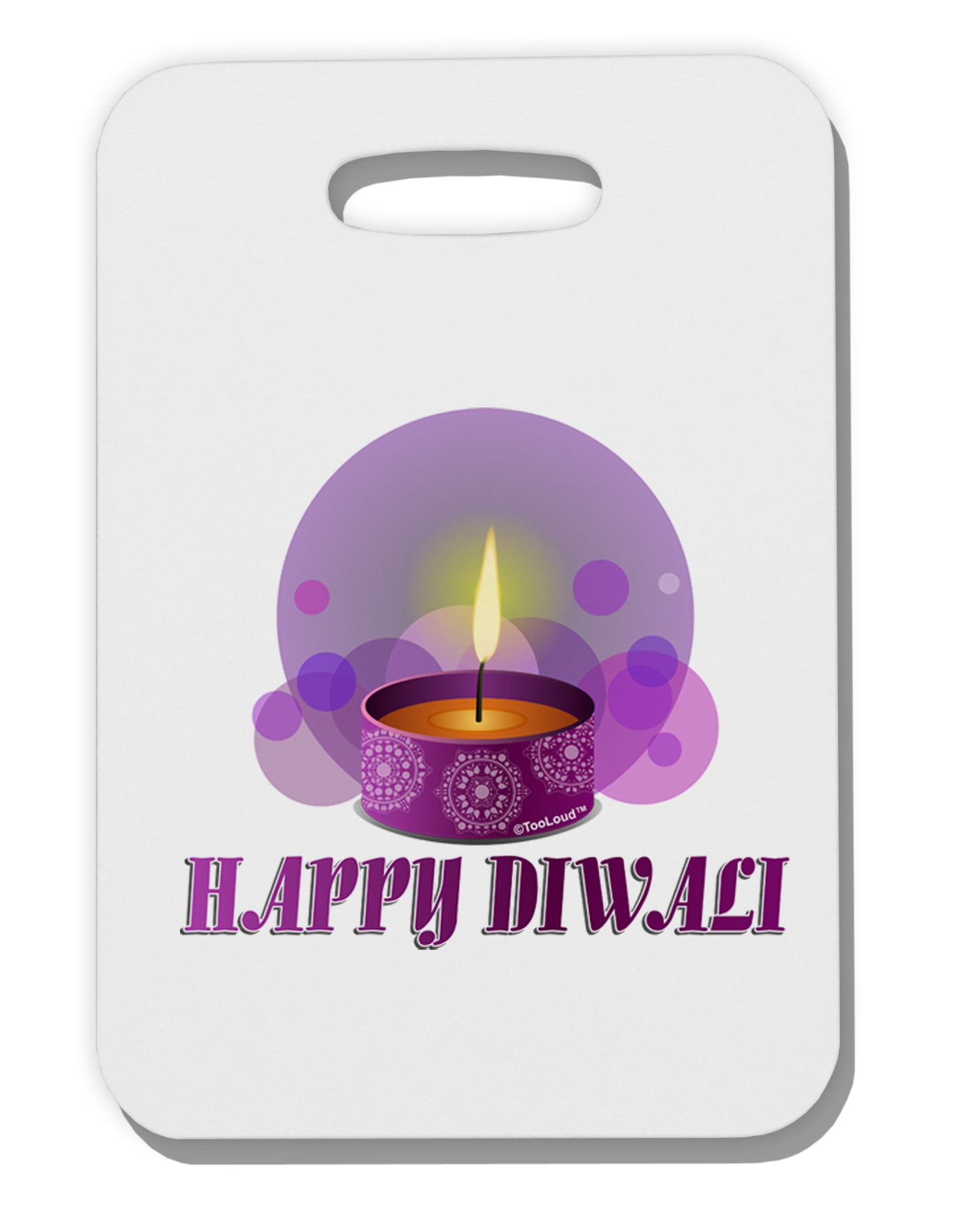 Happy Diwali Purple Candle Plus Size Dark Apron by TooLoud-Bib Apron-TooLoud-White-2.74"x4"x2mm-Davson Sales