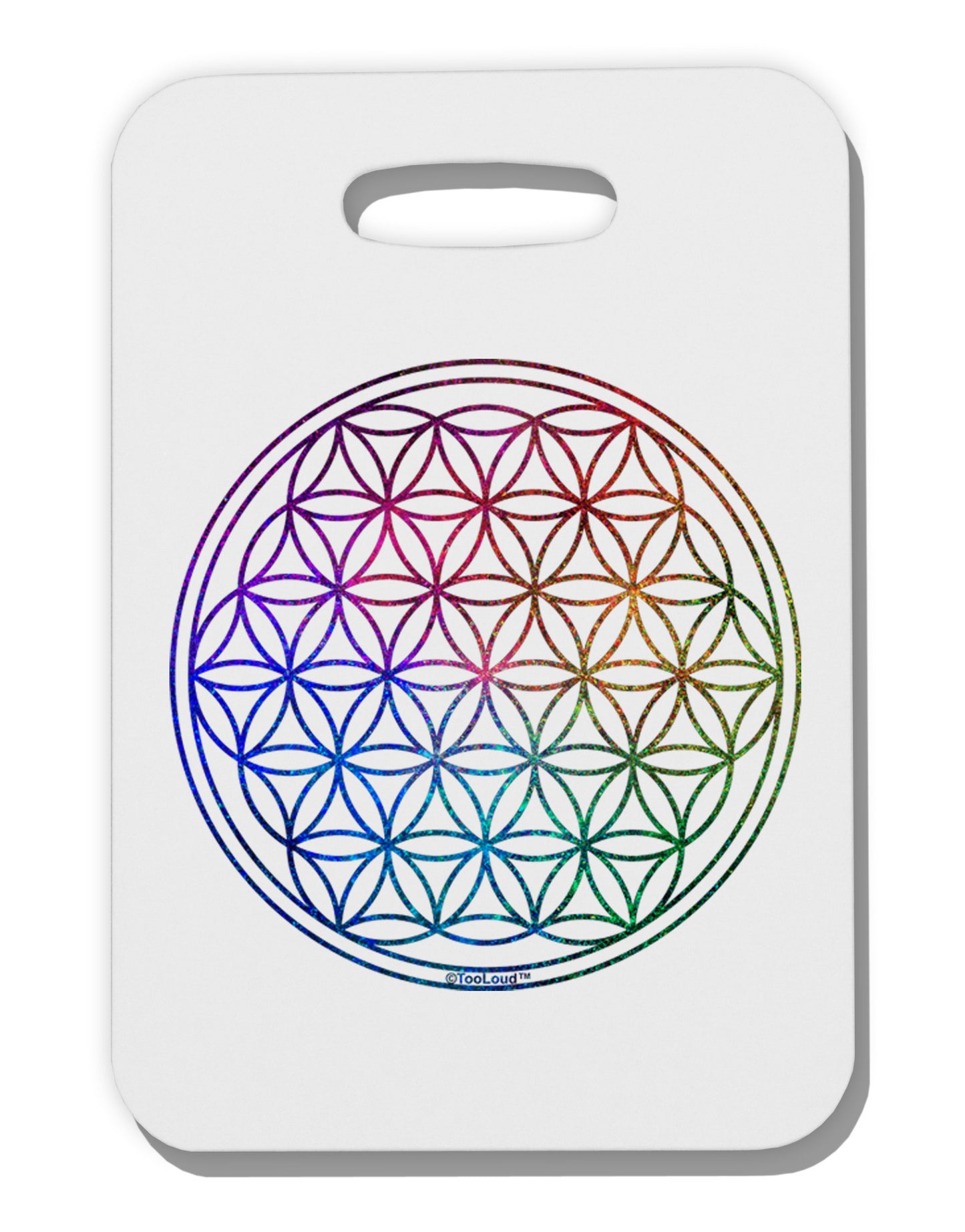 Flower of Life Circle Thick Plastic Luggage Tag-Luggage Tag-TooLoud-White-One Size-Davson Sales