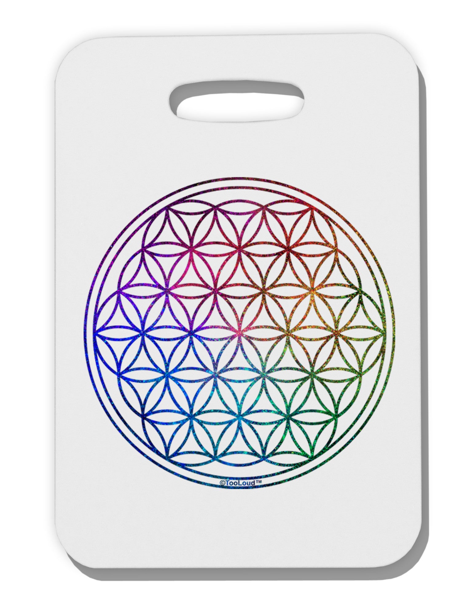 Flower of Life Circle Thick Plastic Luggage Tag-Luggage Tag-TooLoud-White-One Size-Davson Sales