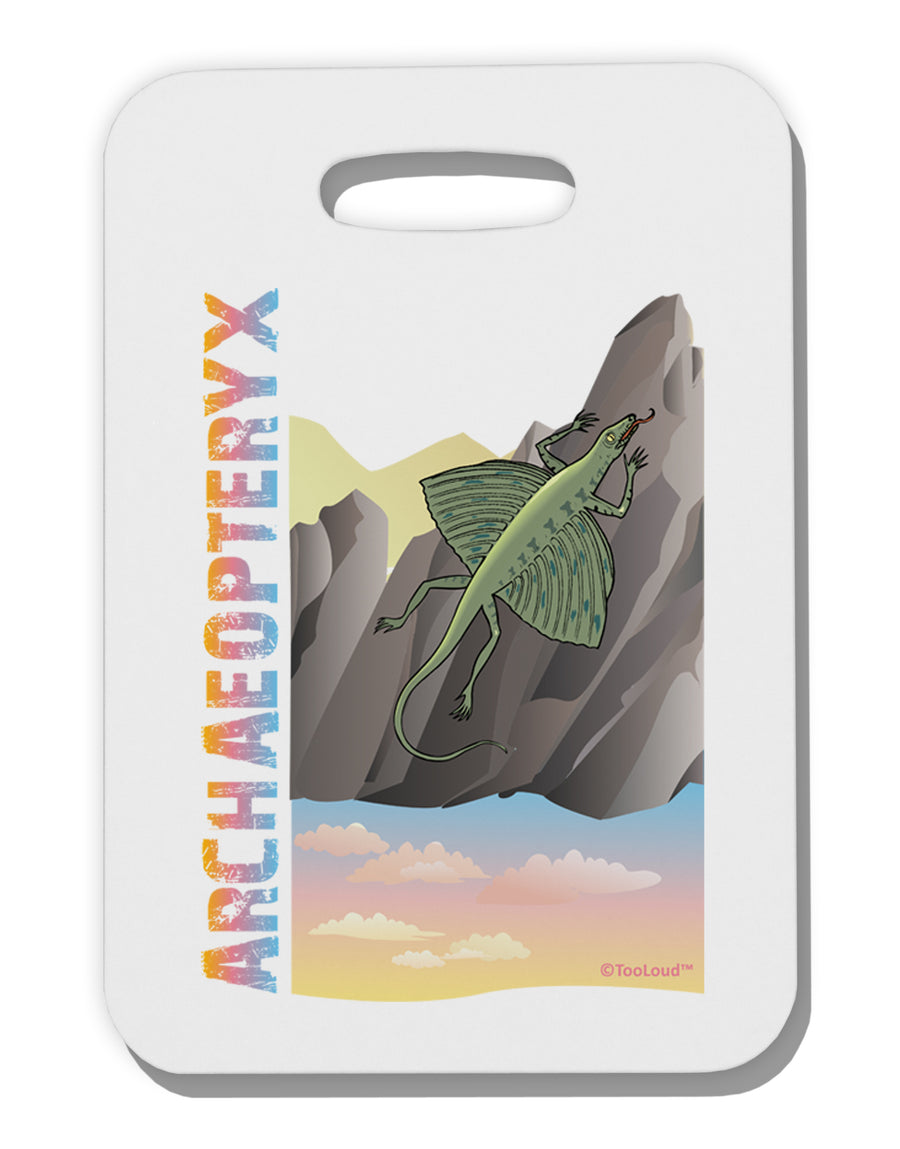 Archaopteryx - With Name Thick Plastic Luggage Tag by TooLoud-Luggage Tag-TooLoud-White-One Size-Davson Sales