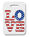 American Love Design - Distressed Thick Plastic Luggage Tag by TooLoud-Luggage Tag-TooLoud-White-One Size-Davson Sales