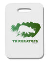 Jurassic Triceratops Design Thick Plastic Luggage Tag by TooLoud-Luggage Tag-TooLoud-White-One Size-Davson Sales