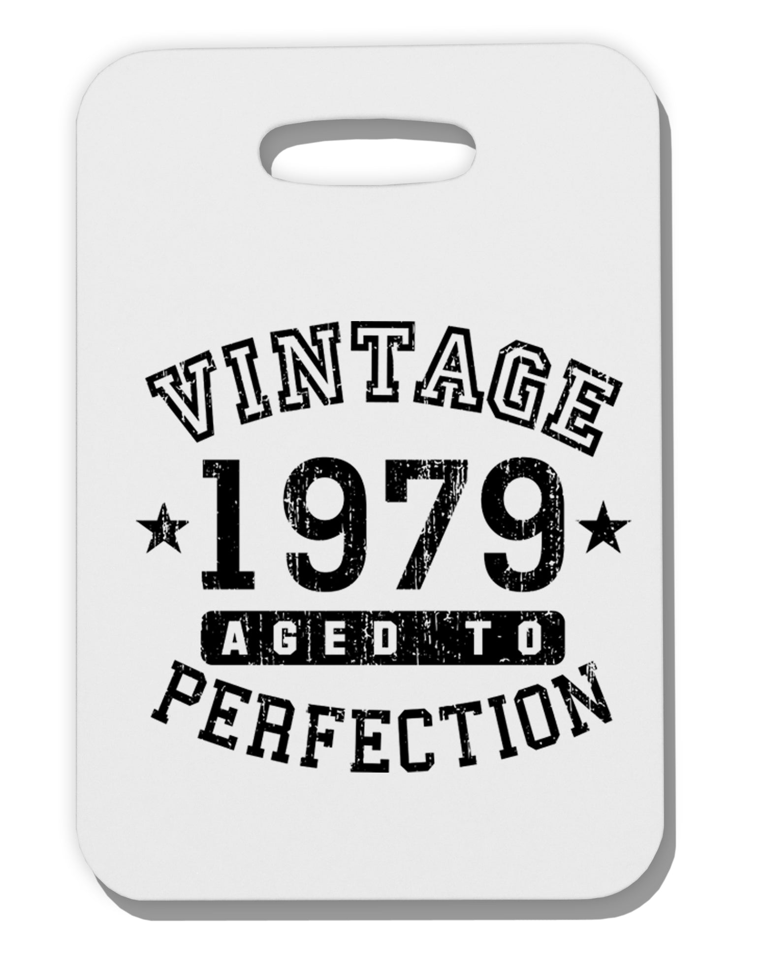 40th Birthday Vintage Birth Year 1979 Thick Plastic Luggage Tag by TooLoud-TooLoud-White-One Size-Davson Sales