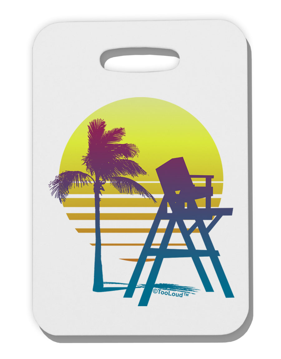 LA Beach Silhouette Letters Thick Plastic Luggage Tag-Luggage Tag-TooLoud-White-One Size-Davson Sales