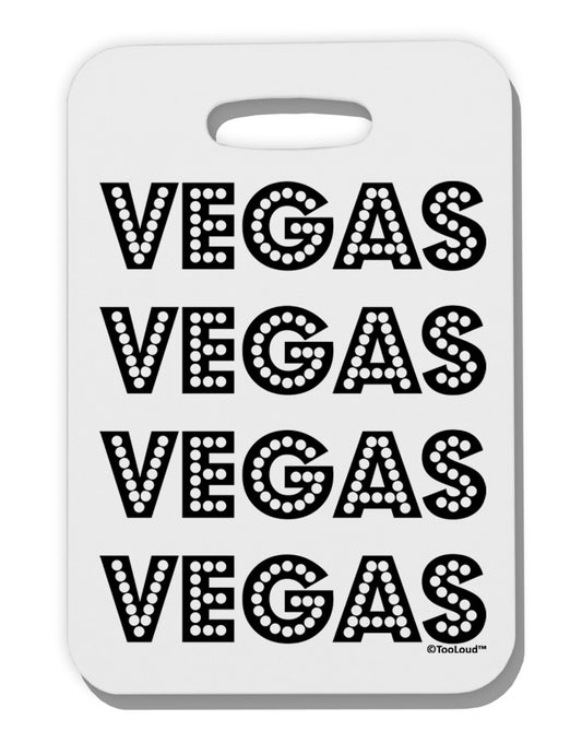 Vegas - Vegas Style Show Lights Thick Plastic Luggage Tag by TooLoud-Luggage Tag-TooLoud-White-One Size-Davson Sales