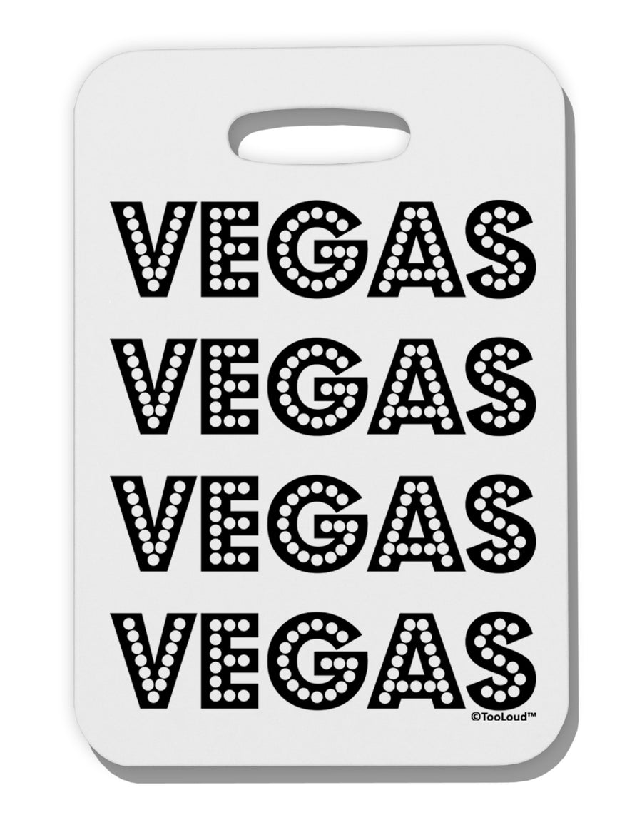 Vegas - Vegas Style Show Lights Thick Plastic Luggage Tag by TooLoud-Luggage Tag-TooLoud-White-One Size-Davson Sales