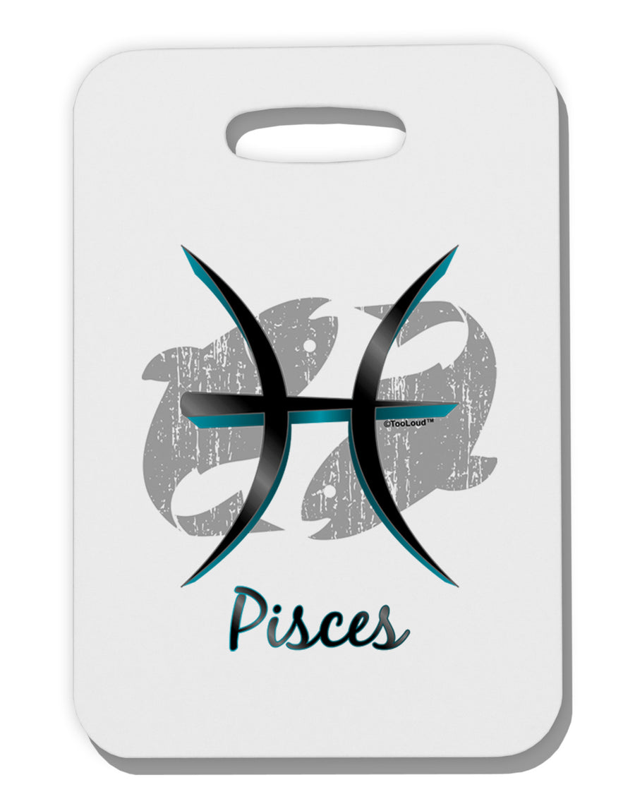 Pisces Symbol Thick Plastic Luggage Tag-Luggage Tag-TooLoud-White-One Size-Davson Sales