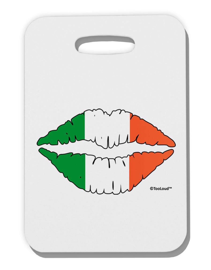 Irish Flag Kiss Thick Plastic Luggage Tag by TooLoud-Luggage Tag-TooLoud-White-One Size-Davson Sales