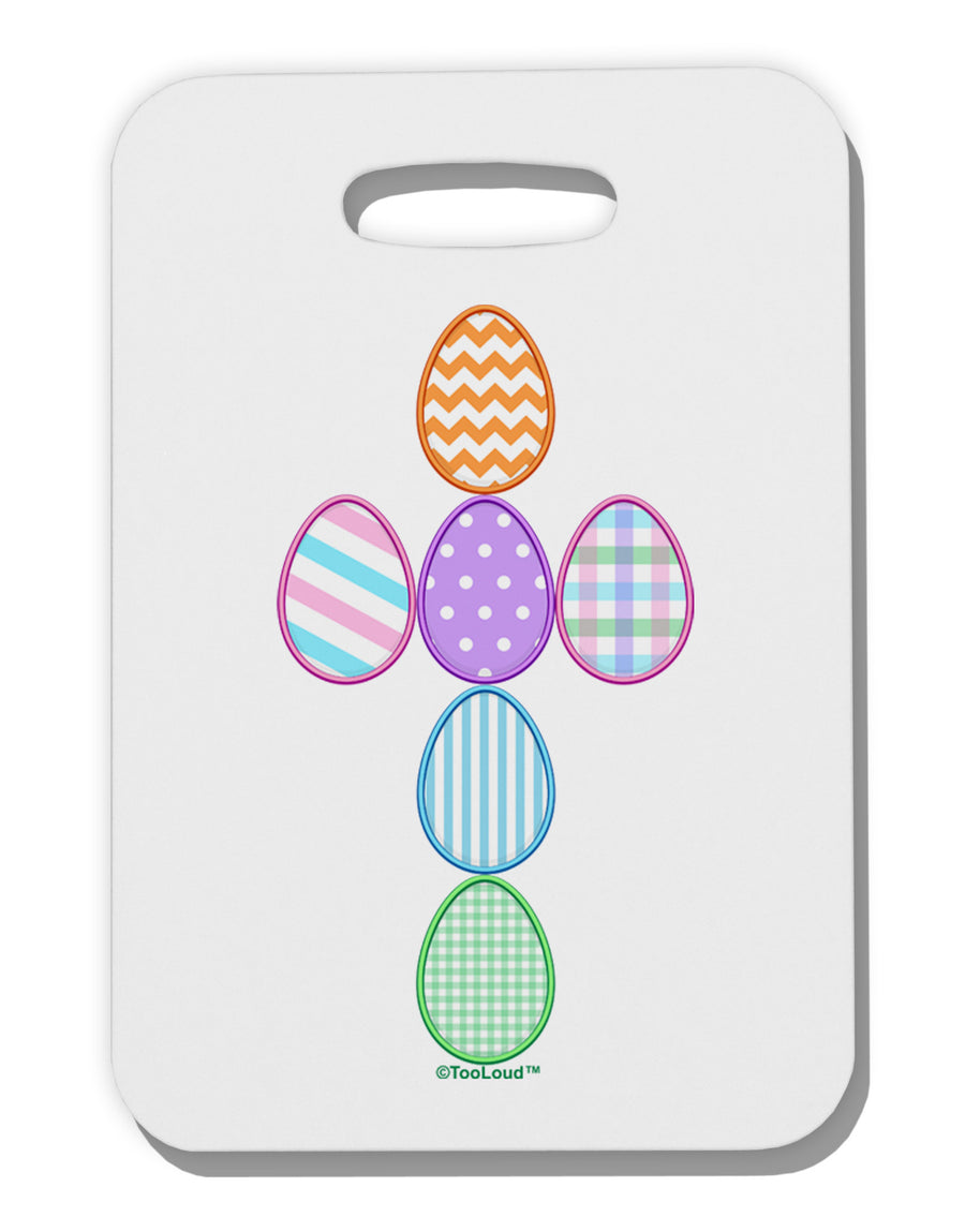 Easter Egg Cross Faux Applique Thick Plastic Luggage Tag-Luggage Tag-TooLoud-White-One Size-Davson Sales