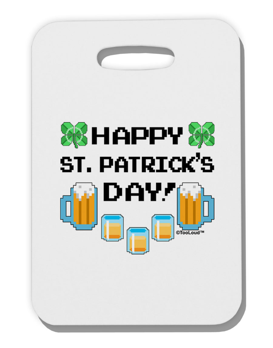 Pixel Happy St Patricks Day Thick Plastic Luggage Tag-Luggage Tag-TooLoud-White-One Size-Davson Sales