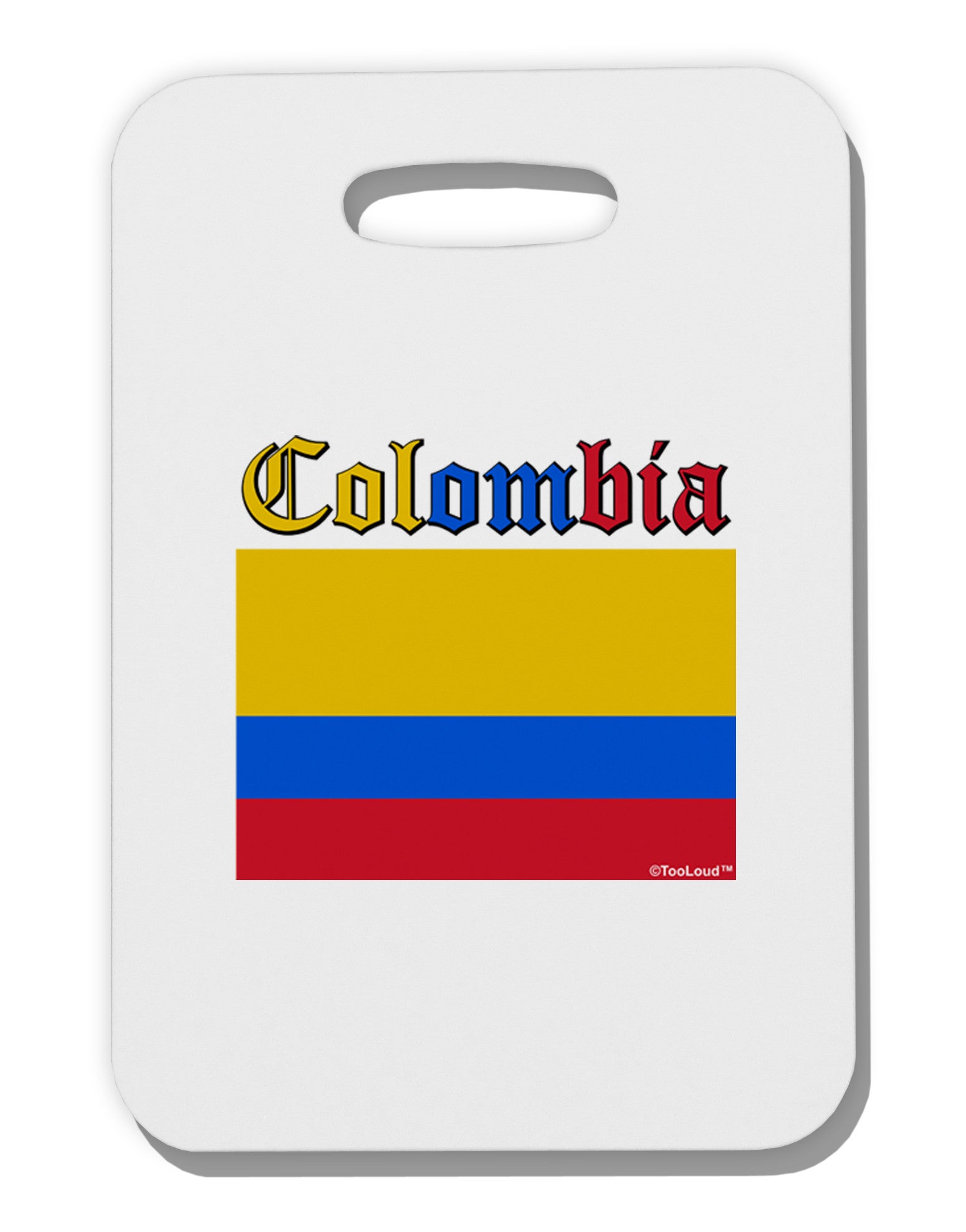 Colombia Flag Thick Plastic Luggage Tag-Luggage Tag-TooLoud-White-One Size-Davson Sales