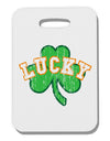 Lucky Shamrock Design Distressed Thick Plastic Luggage Tag by TooLoud-Luggage Tag-TooLoud-White-One Size-Davson Sales