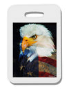 Patriotic Bald Eagle - American Flag Thick Plastic Luggage Tag by TooLoud-Luggage Tag-TooLoud-White-One Size-Davson Sales