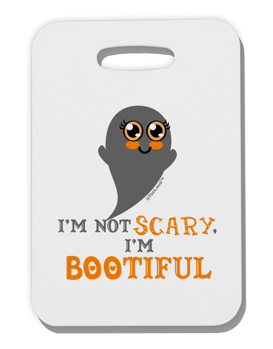 BOOtiful Ghost Orange Thick Plastic Luggage Tag-Luggage Tag-TooLoud-White-One Size-Davson Sales