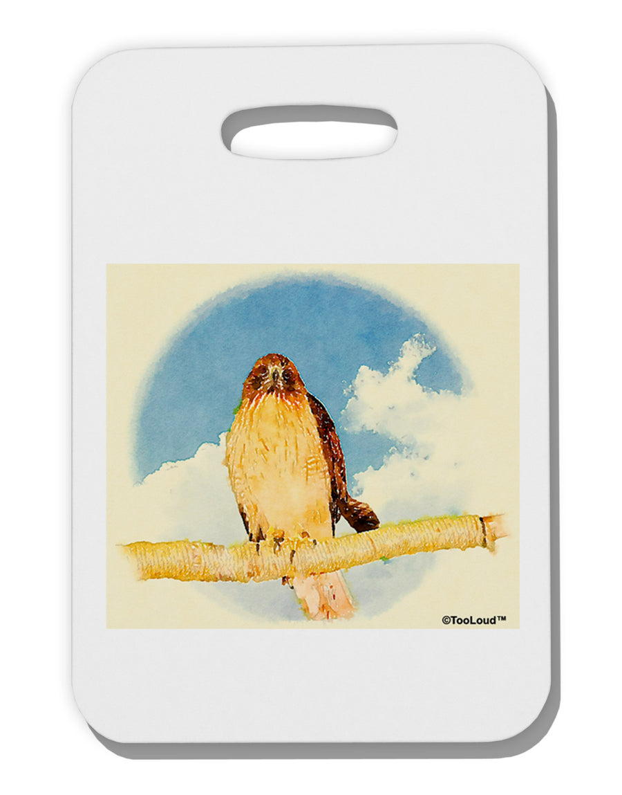 Red-tailed Hawk Thick Plastic Luggage Tag-Luggage Tag-TooLoud-White-One Size-Davson Sales