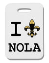 I Love NOLA Fleur de Lis Thick Plastic Luggage Tag-Luggage Tag-TooLoud-White-One Size-Davson Sales