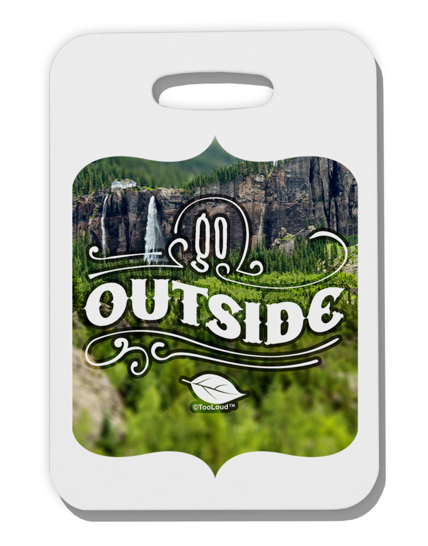 Go Outside - Beautiful Cliffs Thick Plastic Luggage Tag by-Luggage Tag-TooLoud-White-One Size-Davson Sales