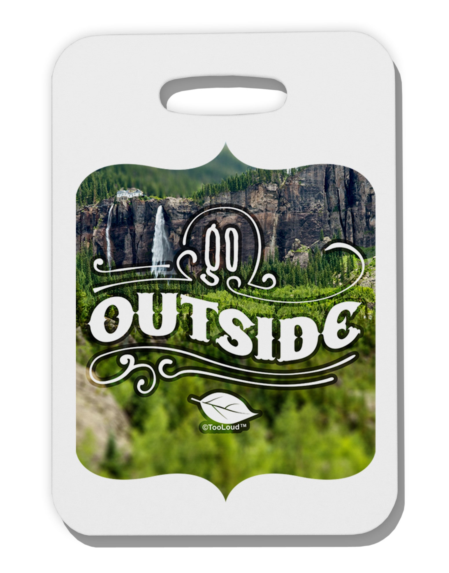 Go Outside - Beautiful Cliffs Thick Plastic Luggage Tag by-Luggage Tag-TooLoud-White-One Size-Davson Sales