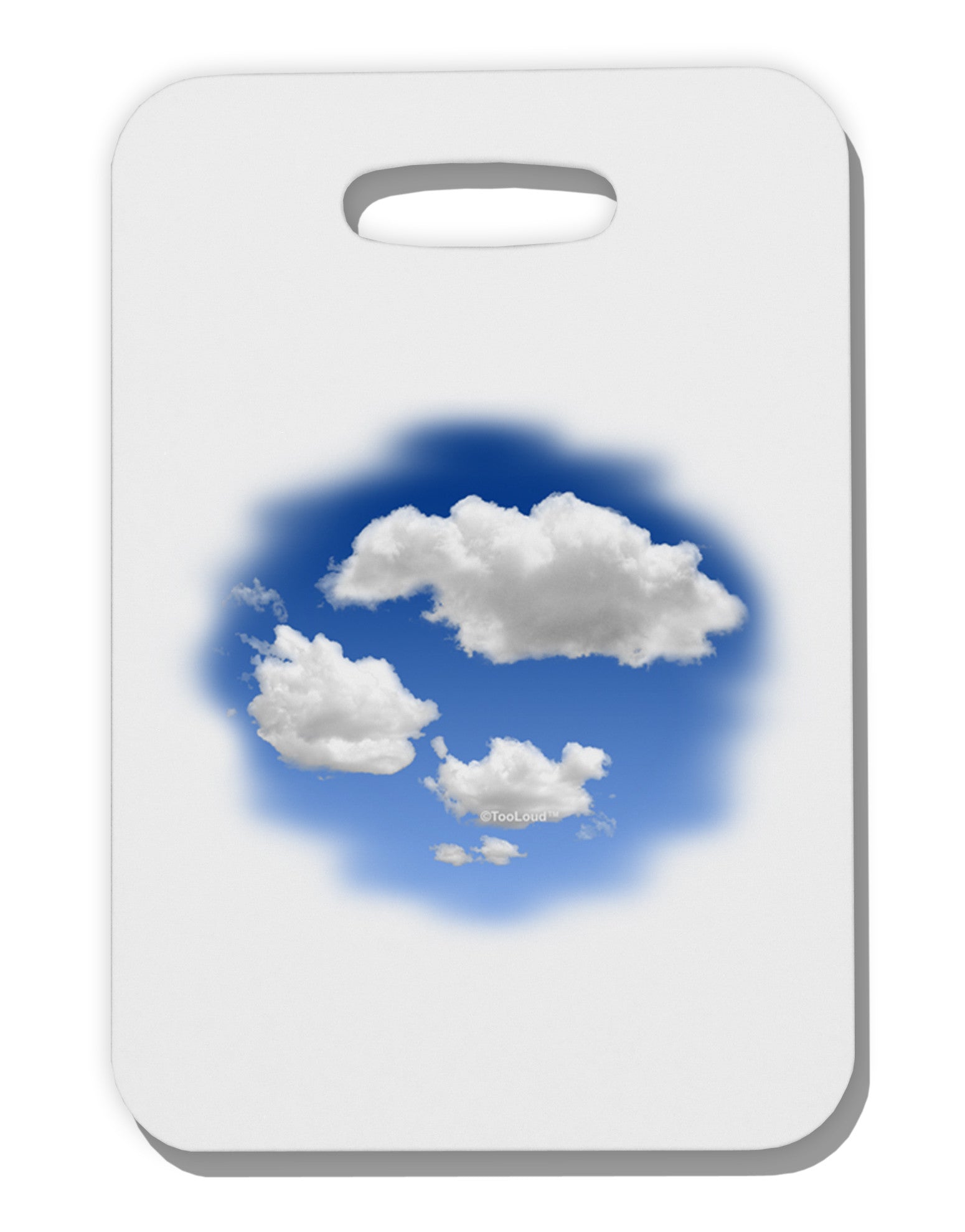 Clouds Print Logo Duffle Bag in White and Blue