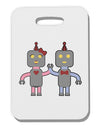 Cute Robot Love Thick Plastic Luggage Tag-Luggage Tag-TooLoud-White-One Size-Davson Sales