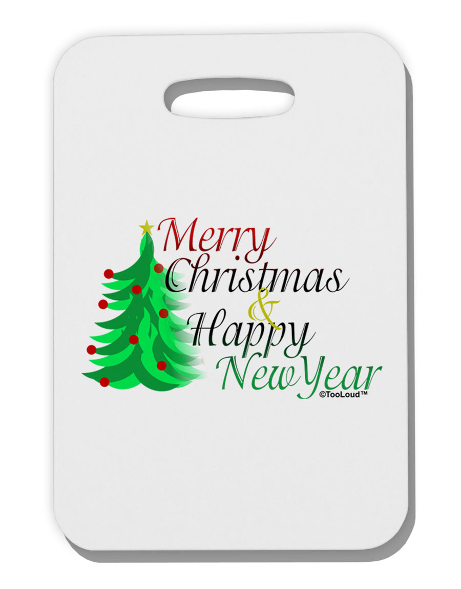 Merry Christmas & Happy New Year Thick Plastic Luggage Tag-Luggage Tag-TooLoud-White-One Size-Davson Sales