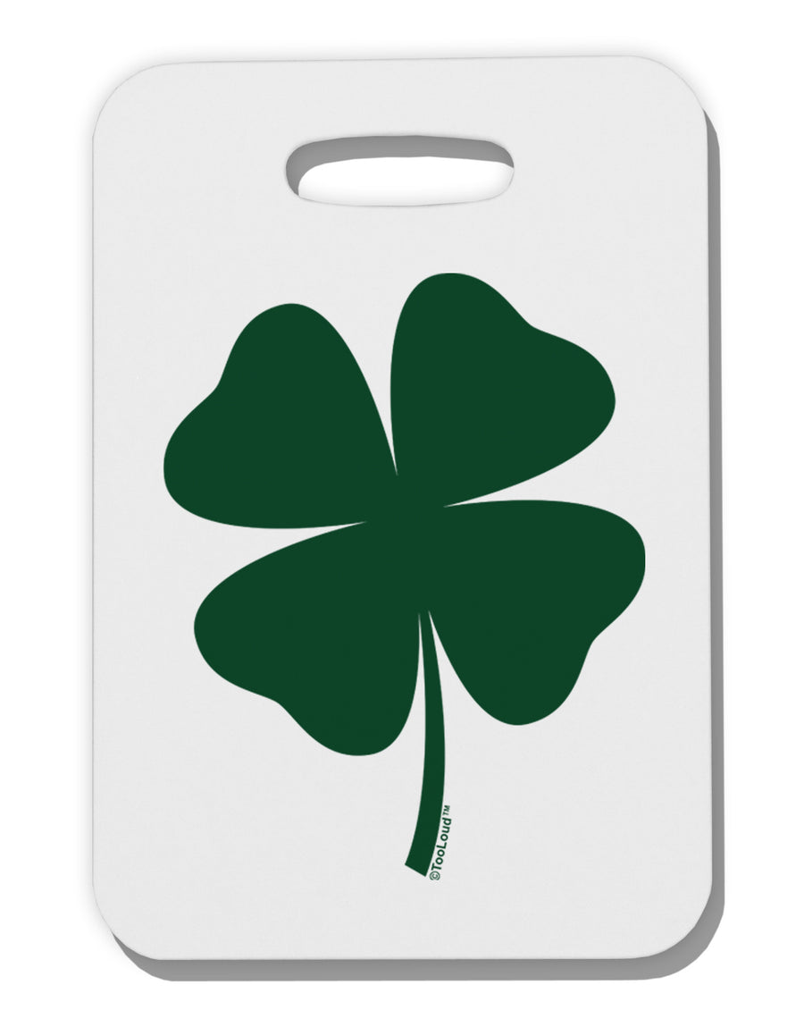 Lucky Four Leaf Clover St Patricks Day Thick Plastic Luggage Tag-Luggage Tag-TooLoud-White-One Size-Davson Sales