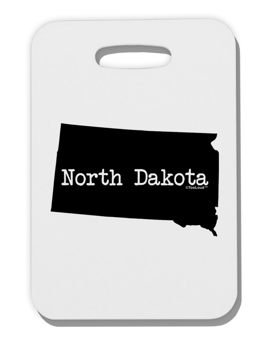 North Dakota - United States Shape Thick Plastic Luggage Tag by TooLoud-Luggage Tag-TooLoud-White-One Size-Davson Sales