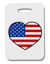 American Flag Heart Design Thick Plastic Luggage Tag by TooLoud-Luggage Tag-TooLoud-White-One Size-Davson Sales