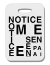 Notice Me Senpai Artistic Text Thick Plastic Luggage Tag-Luggage Tag-TooLoud-White-One Size-Davson Sales