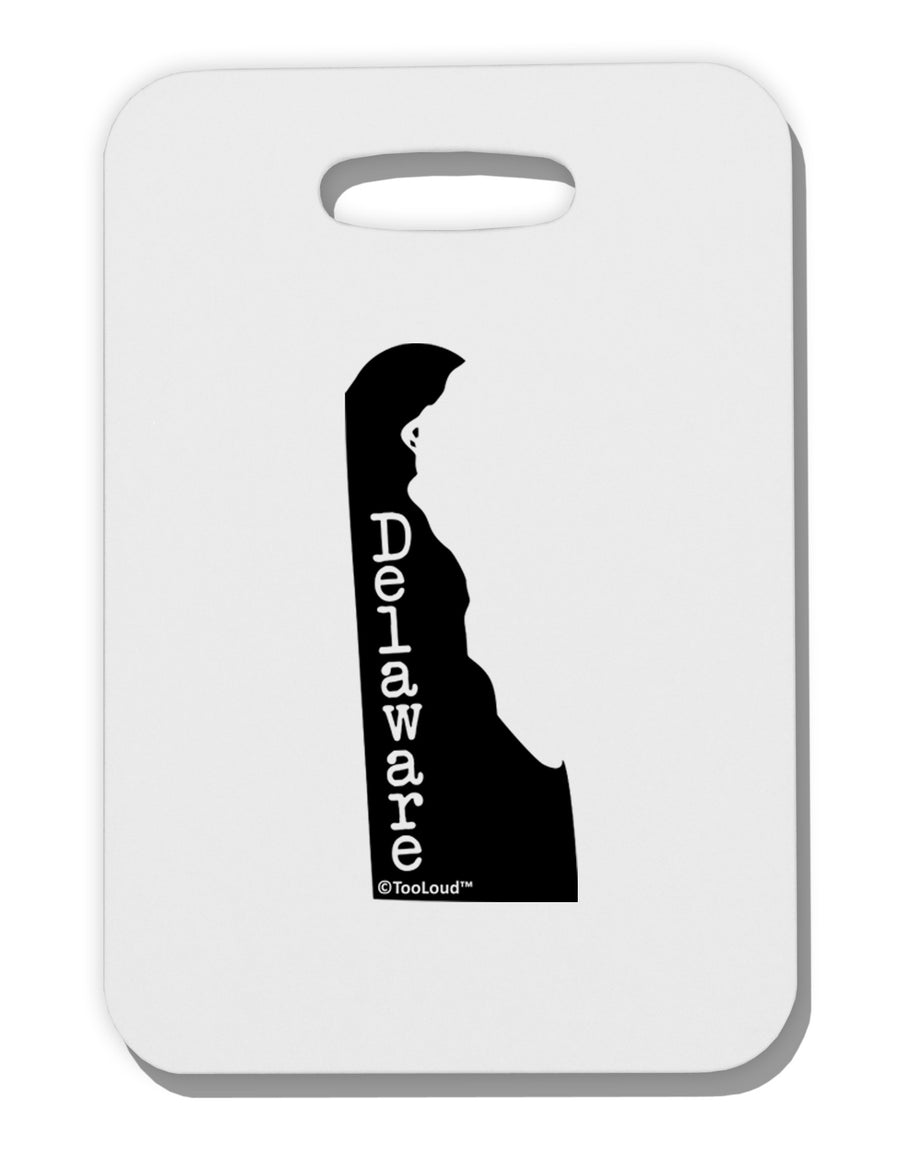 Delaware - United States Shape Thick Plastic Luggage Tag-Luggage Tag-TooLoud-White-One Size-Davson Sales