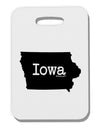 Iowa - United States Shape Thick Plastic Luggage Tag-Luggage Tag-TooLoud-White-One Size-Davson Sales