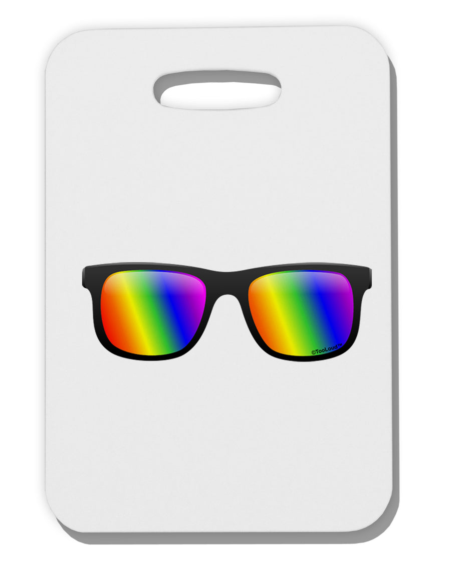 Pride Rainbow Lenses Thick Plastic Luggage Tag by TooLoud-Luggage Tag-TooLoud-White-One Size-Davson Sales