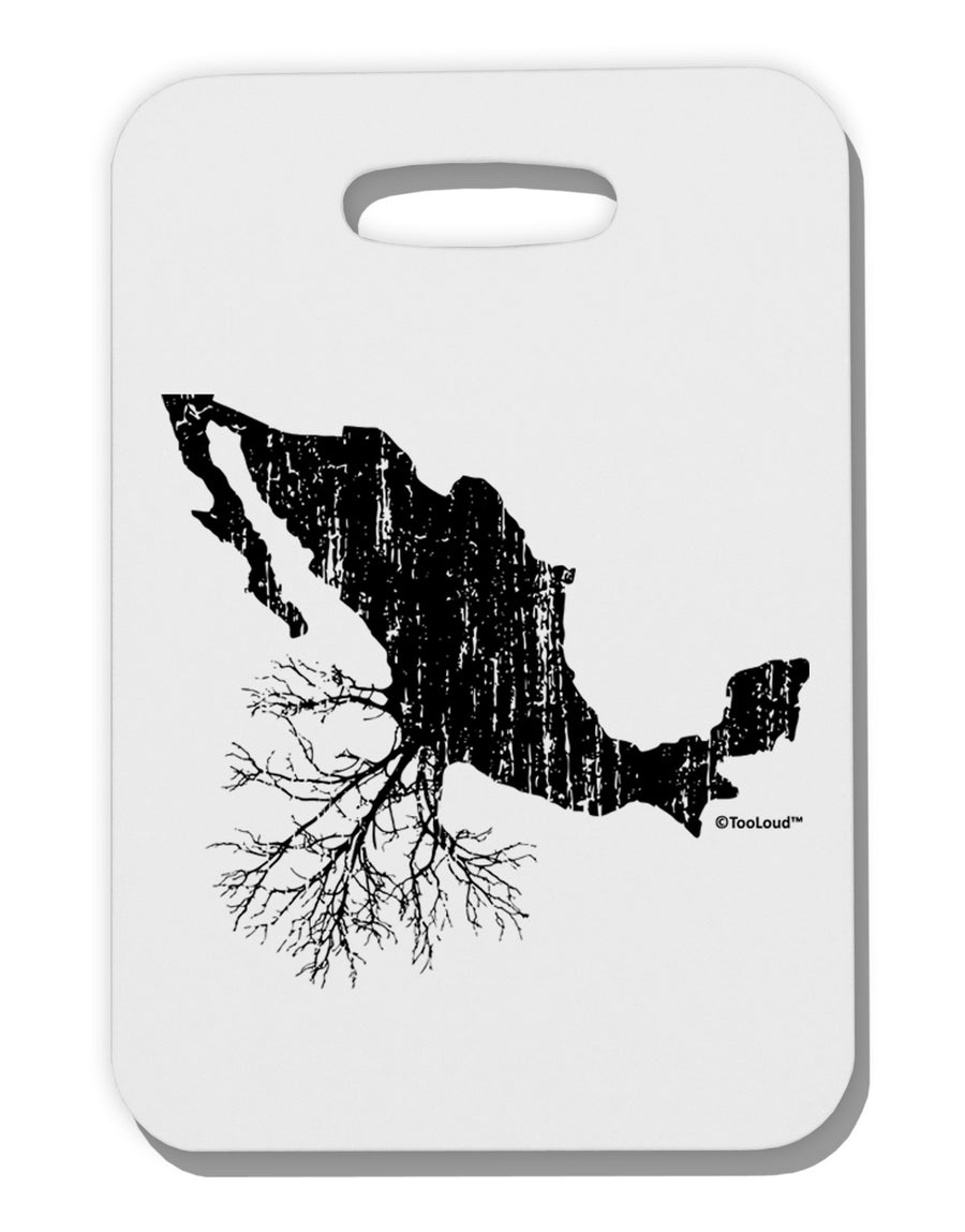 Mexican Roots Design - Distressed Thick Plastic Luggage Tag by TooLoud-Luggage Tag-TooLoud-White-One Size-Davson Sales