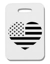 American Flag Heart Design - Stamp Style Thick Plastic Luggage Tag by TooLoud-Luggage Tag-TooLoud-White-One Size-Davson Sales