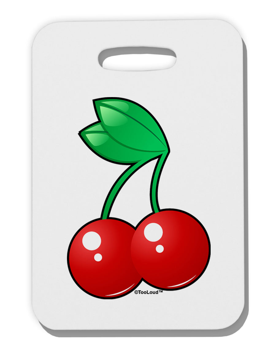 Cherries Thick Plastic Luggage Tag-Luggage Tag-TooLoud-White-One Size-Davson Sales