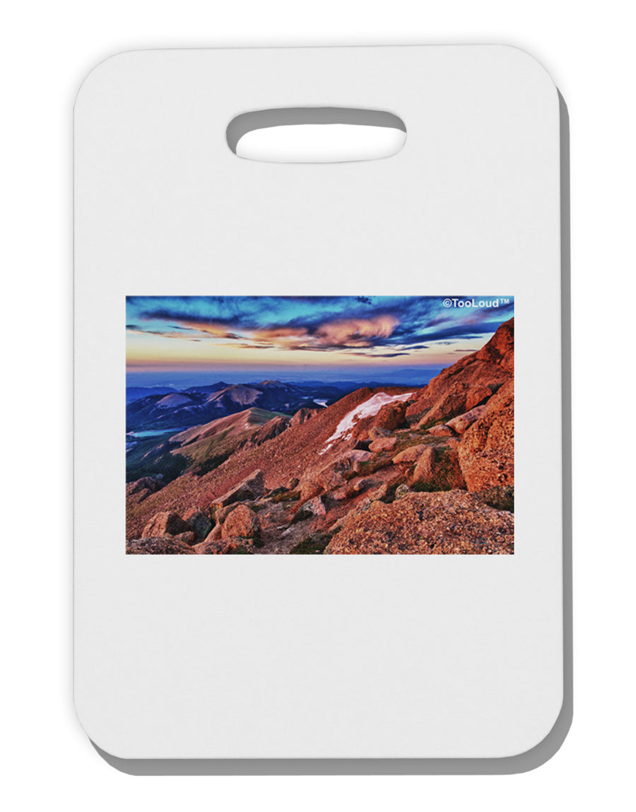 Colorado Mtn Sunset Thick Plastic Luggage Tag-Luggage Tag-TooLoud-White-One Size-Davson Sales