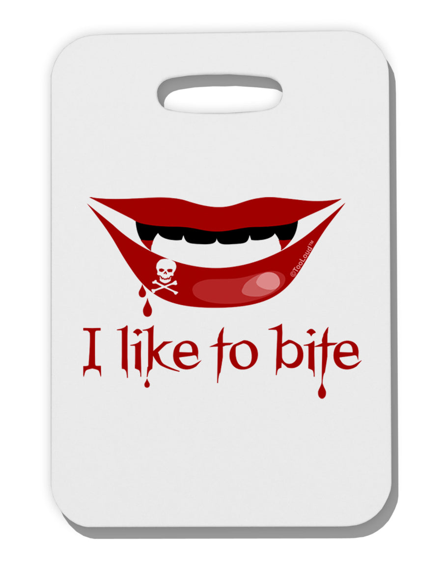 Like to Bite Thick Plastic Luggage Tag-Luggage Tag-TooLoud-White-One Size-Davson Sales