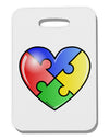 Big Puzzle Heart - Autism Awareness Thick Plastic Luggage Tag by TooLoud-Luggage Tag-TooLoud-White-One Size-Davson Sales