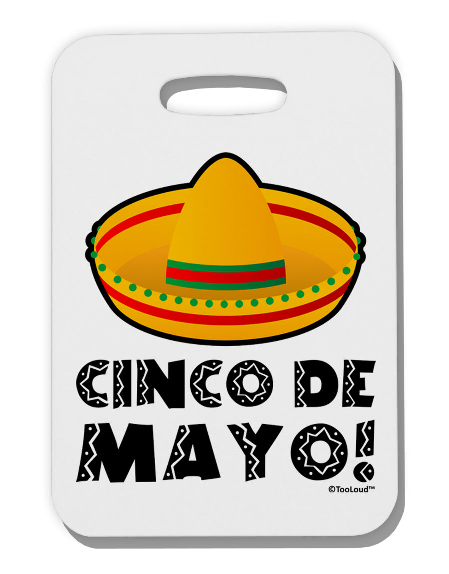 Sombrero Design - Cinco de Mayo Thick Plastic Luggage Tag by TooLoud-Luggage Tag-TooLoud-White-One Size-Davson Sales